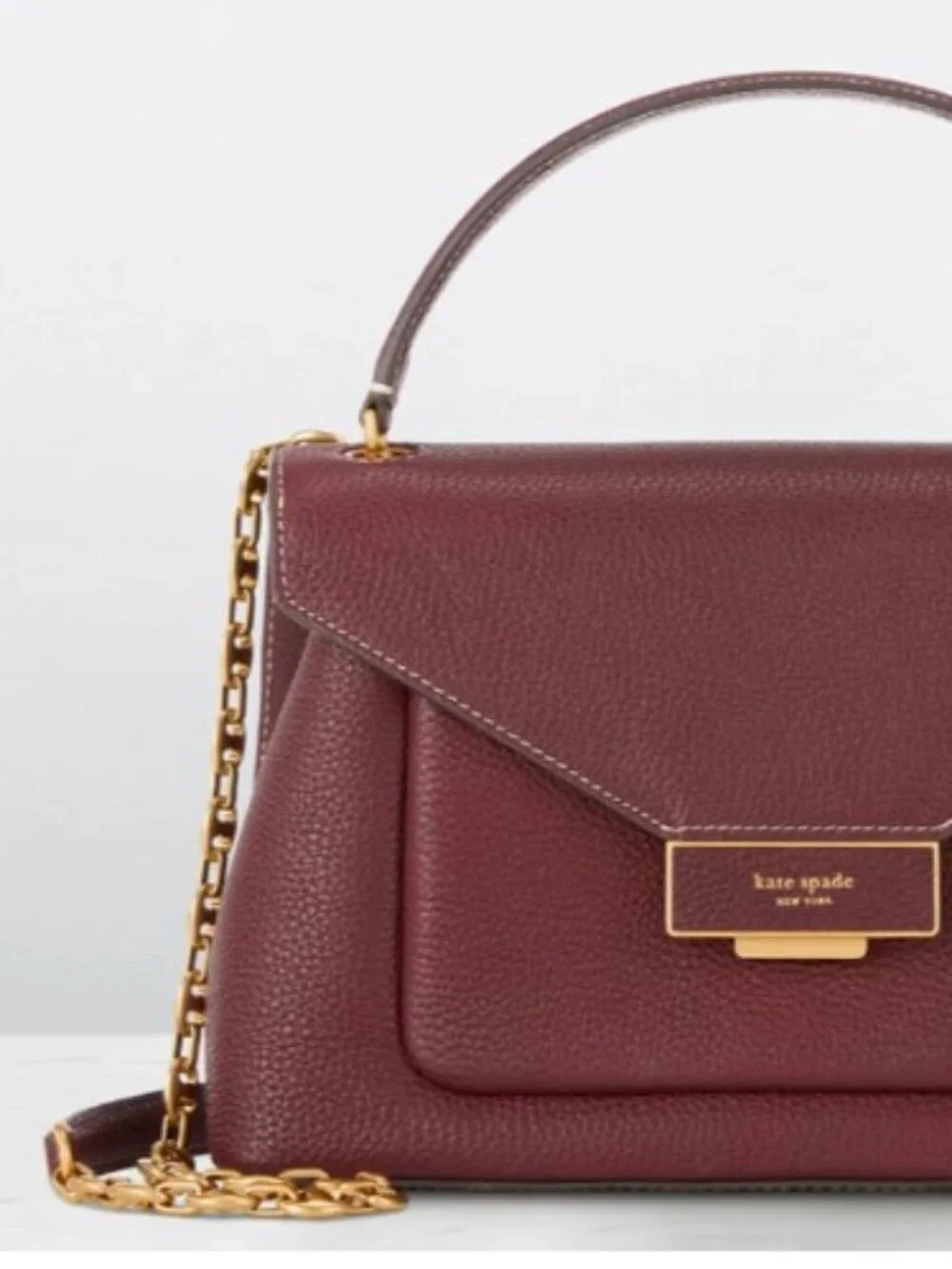 Kate Spade Gramercy Convertible Medium Red Cordovan Leather Bag